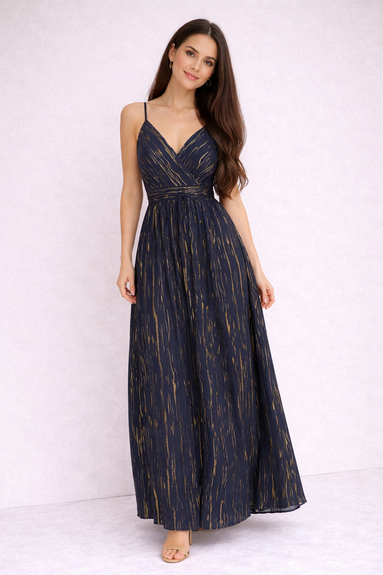Blue Glow – Vestido Largo Satinado